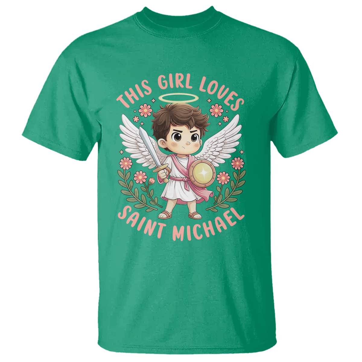 This Girl Loves Saint Michael T Shirt Religious Faith Gift