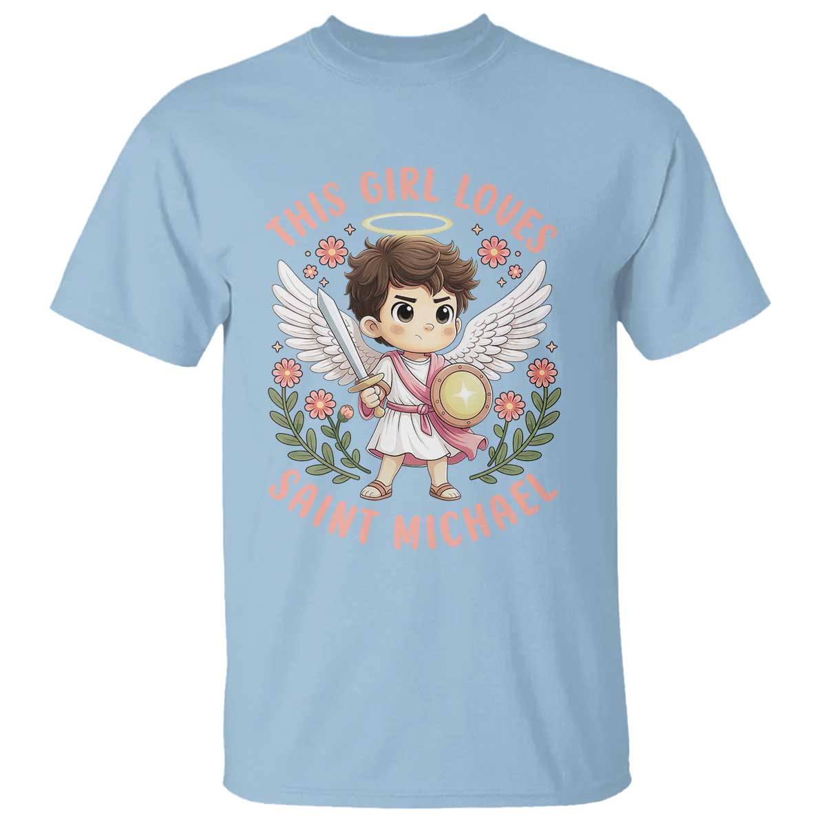 This Girl Loves Saint Michael T Shirt Religious Faith Gift