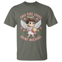 This Girl Loves Saint Michael T Shirt Religious Faith Gift