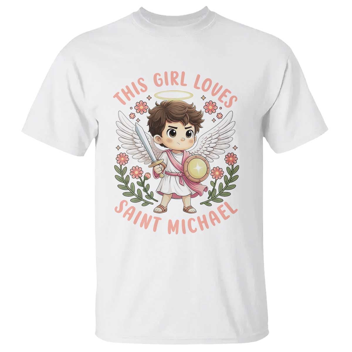 This Girl Loves Saint Michael T Shirt Religious Faith Gift
