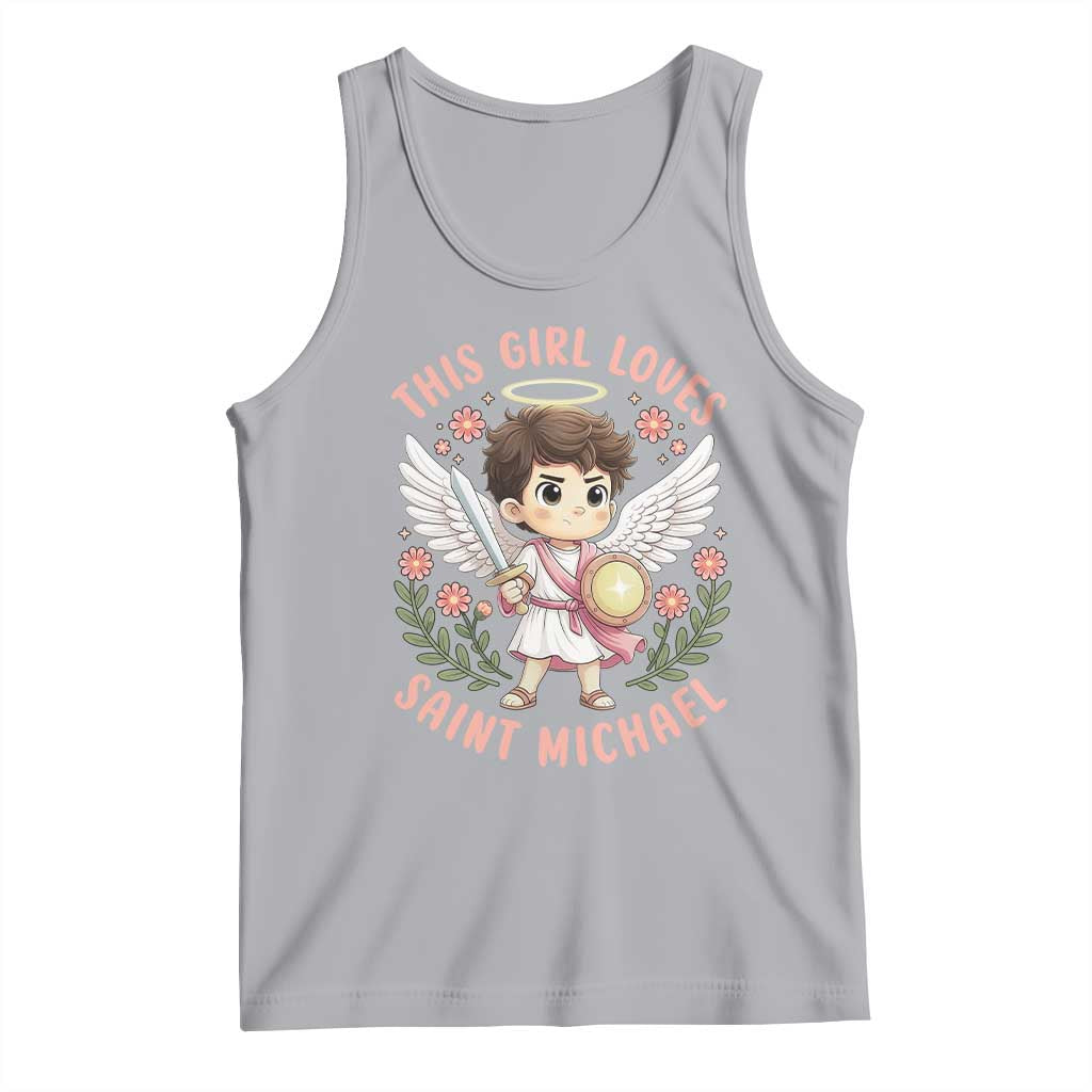 This Girl Loves Saint Michael Tank Top Religious Faith Gift
