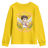 This Girl Loves Saint Michael Youth Sweatshirt Religious Faith Gift