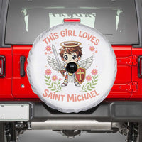 This Girl Loves Saint Michael Spare Tire Cover Catholic Faith Gift