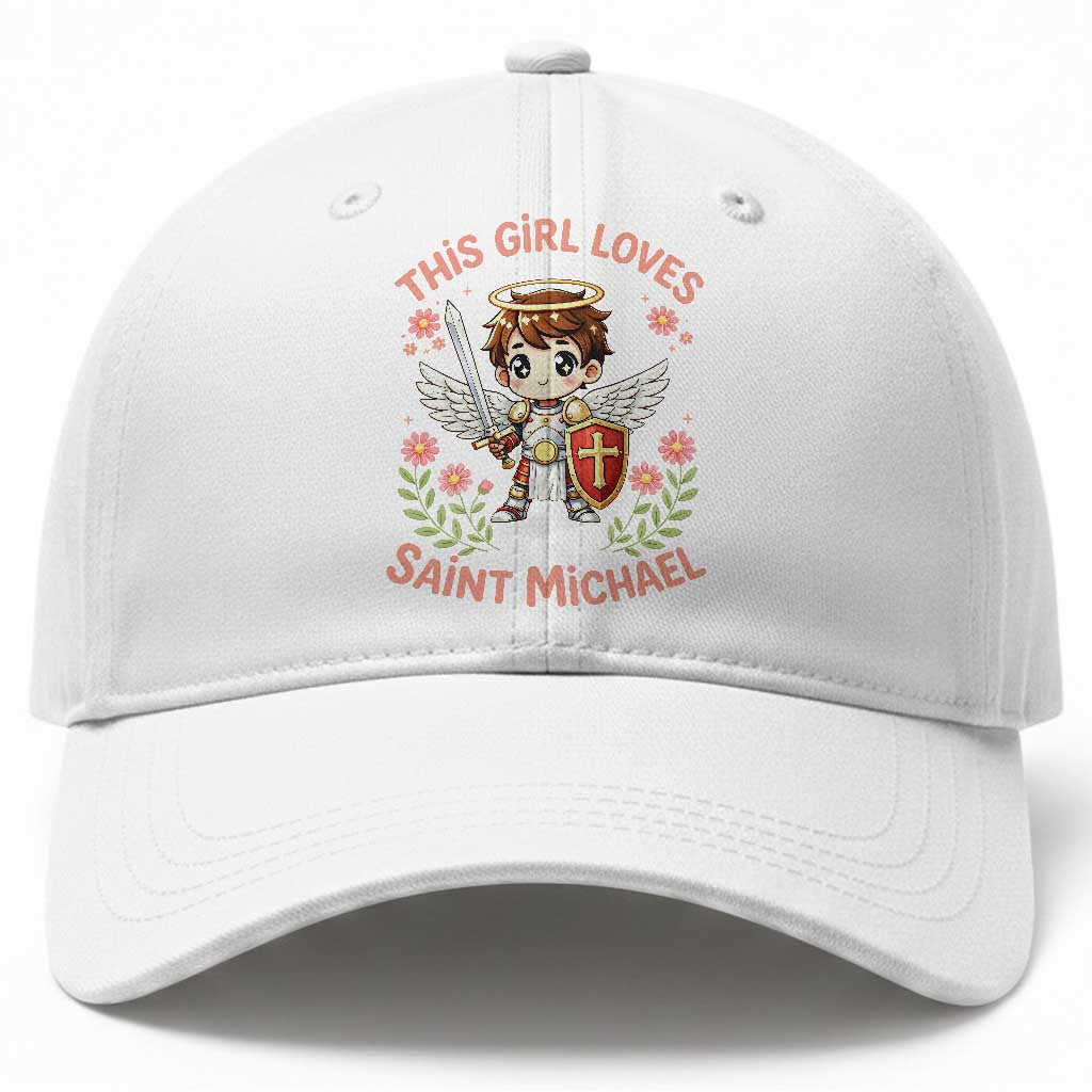 This Girl Loves Saint Michael Baseball Cap Catholic Faith Gift