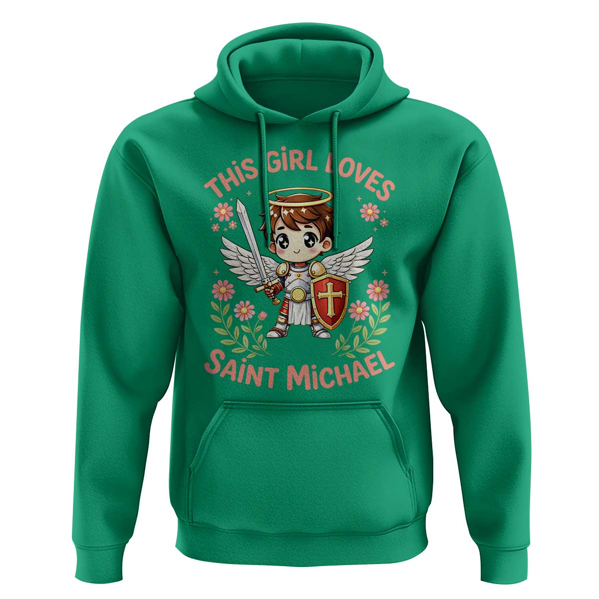 This Girl Loves Saint Michael Hoodie Catholic Faith Gift