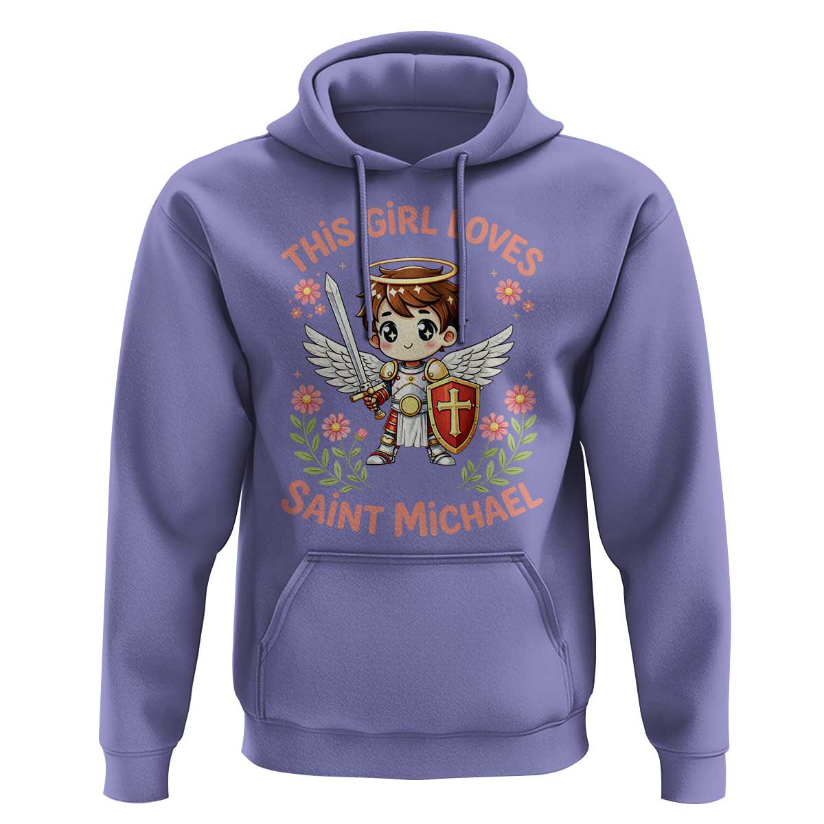 This Girl Loves Saint Michael Hoodie Catholic Faith Gift