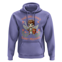 This Girl Loves Saint Michael Hoodie Catholic Faith Gift