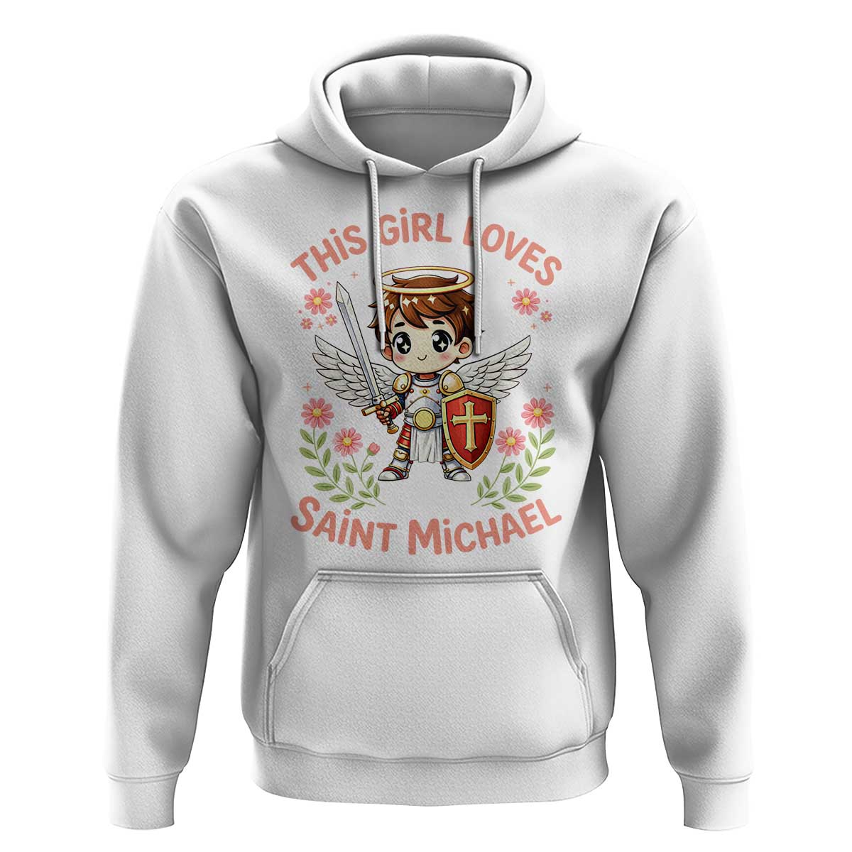 This Girl Loves Saint Michael Hoodie Catholic Faith Gift