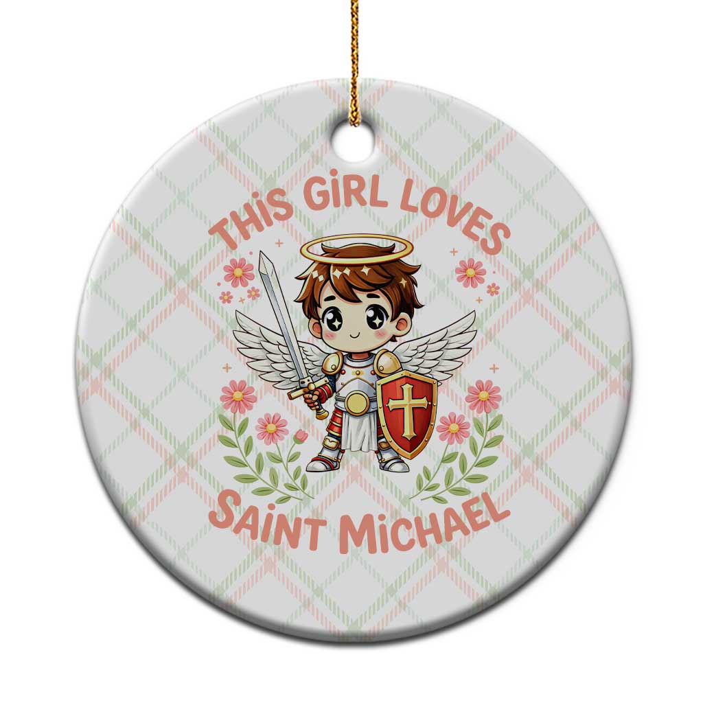 This Girl Loves Saint Michael Ceramic Ornament Catholic Faith Gift