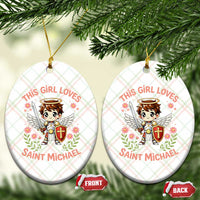This Girl Loves Saint Michael Ceramic Ornament Catholic Faith Gift