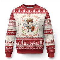 This Girl Loves Saint Michael Ugly Christmas Sweater Catholic Faith Gift