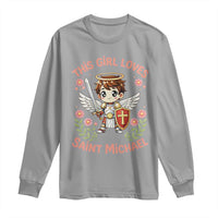 This Girl Loves Saint Michael Long Sleeve Shirt Catholic Faith Gift
