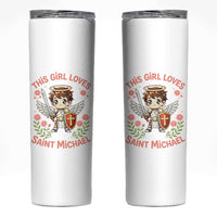 This Girl Loves Saint Michael Skinny Tumbler Catholic Faith Gift