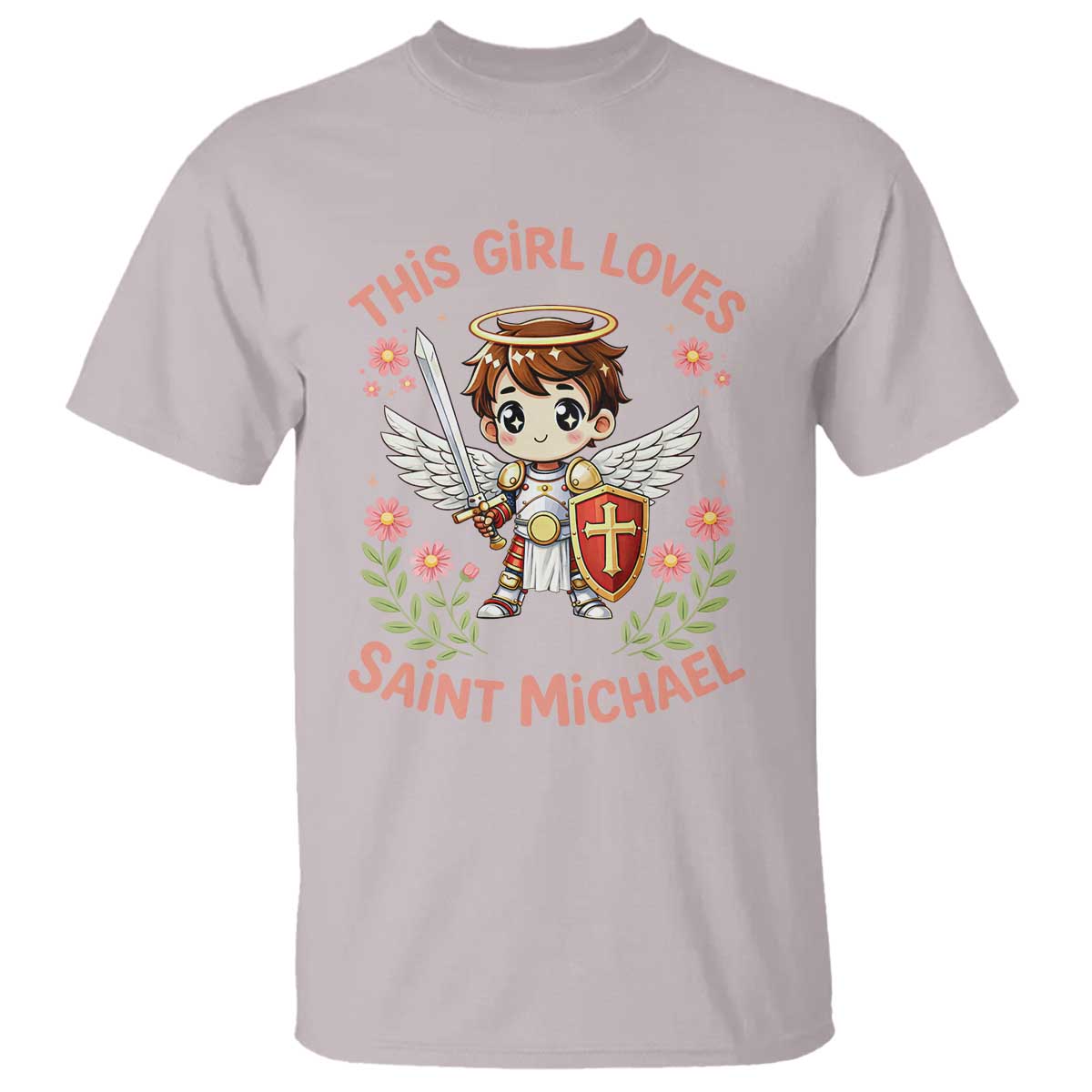 This Girl Loves Saint Michael T Shirt Catholic Faith Gift