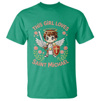 This Girl Loves Saint Michael T Shirt Catholic Faith Gift