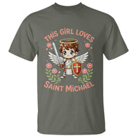 This Girl Loves Saint Michael T Shirt Catholic Faith Gift