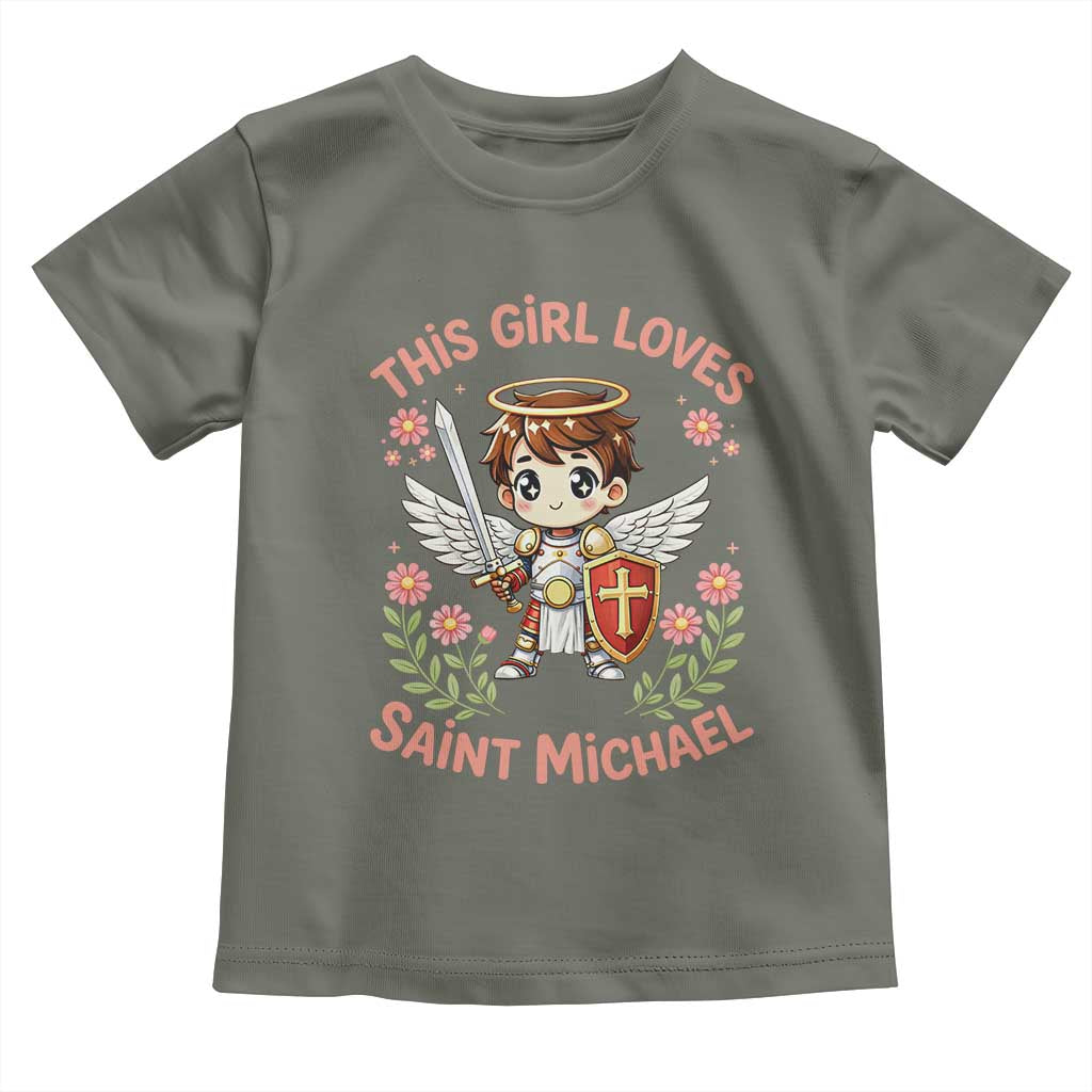 This Girl Loves Saint Michael Toddler T Shirt Catholic Faith Gift
