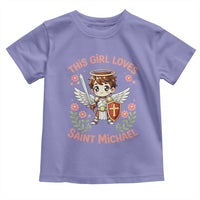 This Girl Loves Saint Michael Toddler T Shirt Catholic Faith Gift