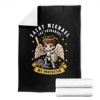 Funny Saint Michael Defeating Satan Throw Blanket Religious Faith Gift