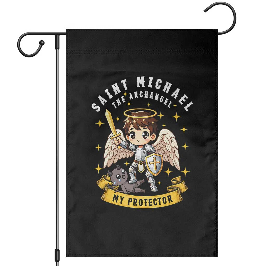 Funny Saint Michael Defeating Satan Garden Flag Religious Faith Gift