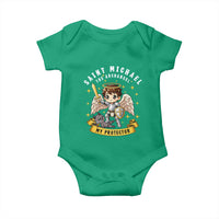 Funny Saint Michael Defeating Satan Baby Onesie Religious Faith Gift