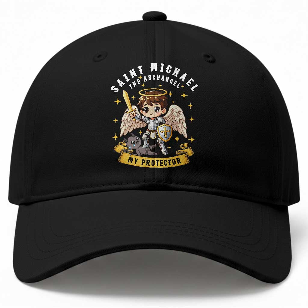 Funny Saint Michael Defeating Satan Baseball Cap Religious Faith Gift