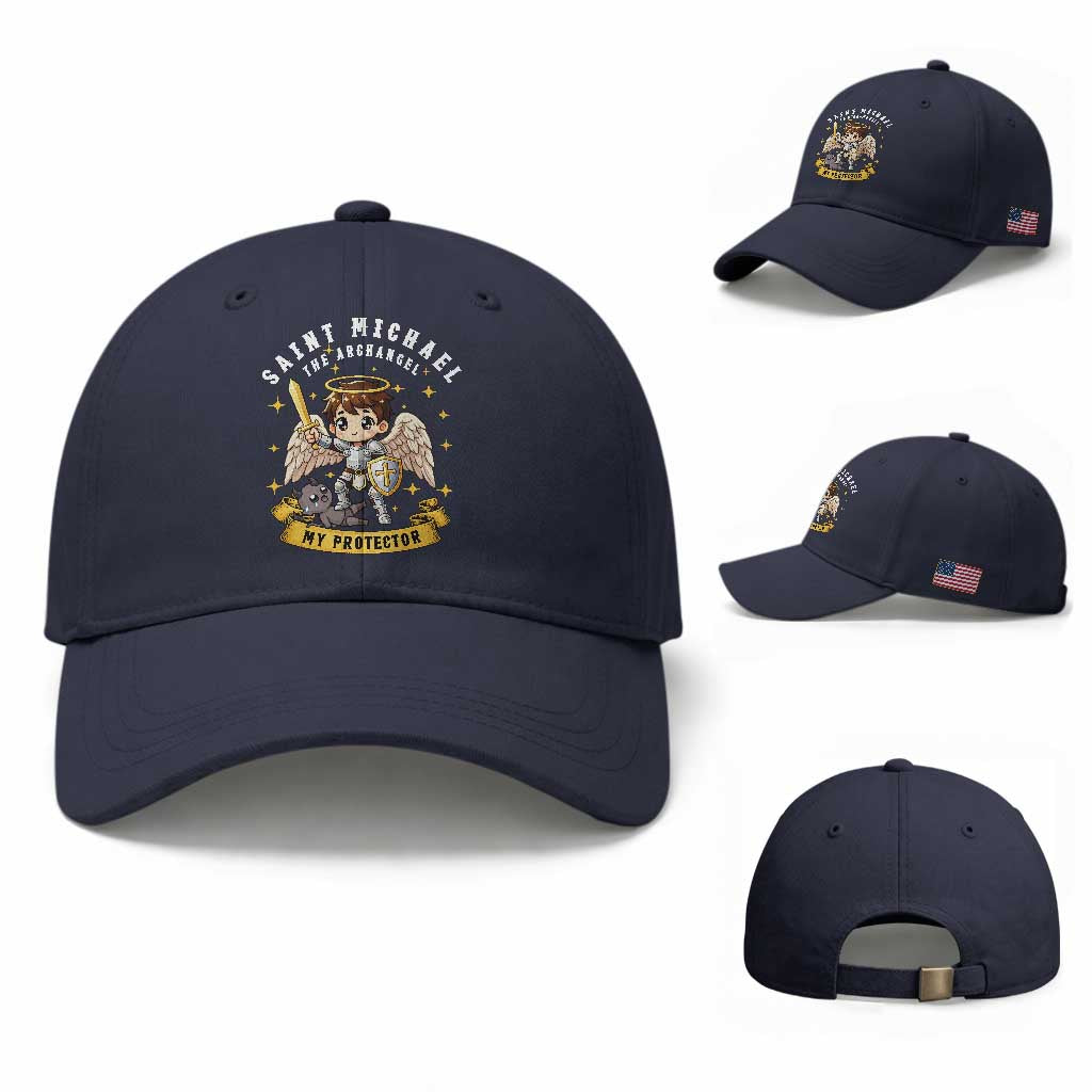 Funny Saint Michael Defeating Satan Baseball Cap Religious Faith Gift