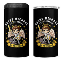 Funny Saint Michael Defeating Satan 4 in 1 Can Cooler Tumbler Religious Faith Gift