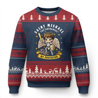 Funny Saint Michael Defeating Satan Ugly Christmas Sweater Religious Faith Gift