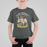 Funny Saint Michael Defeating Satan T Shirt For Kid Religious Faith Gift