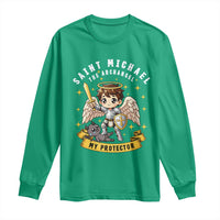 Funny Saint Michael Defeating Satan Long Sleeve Shirt Religious Faith Gift