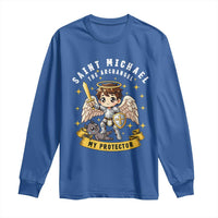 Funny Saint Michael Defeating Satan Long Sleeve Shirt Religious Faith Gift