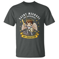 Funny Saint Michael Defeating Satan T Shirt Religious Faith Gift