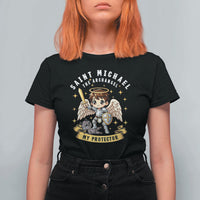 Funny Saint Michael Defeating Satan T Shirt For Women Religious Faith Gift