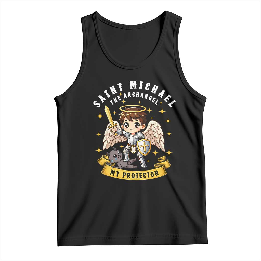 Funny Saint Michael Defeating Satan Tank Top Religious Faith Gift