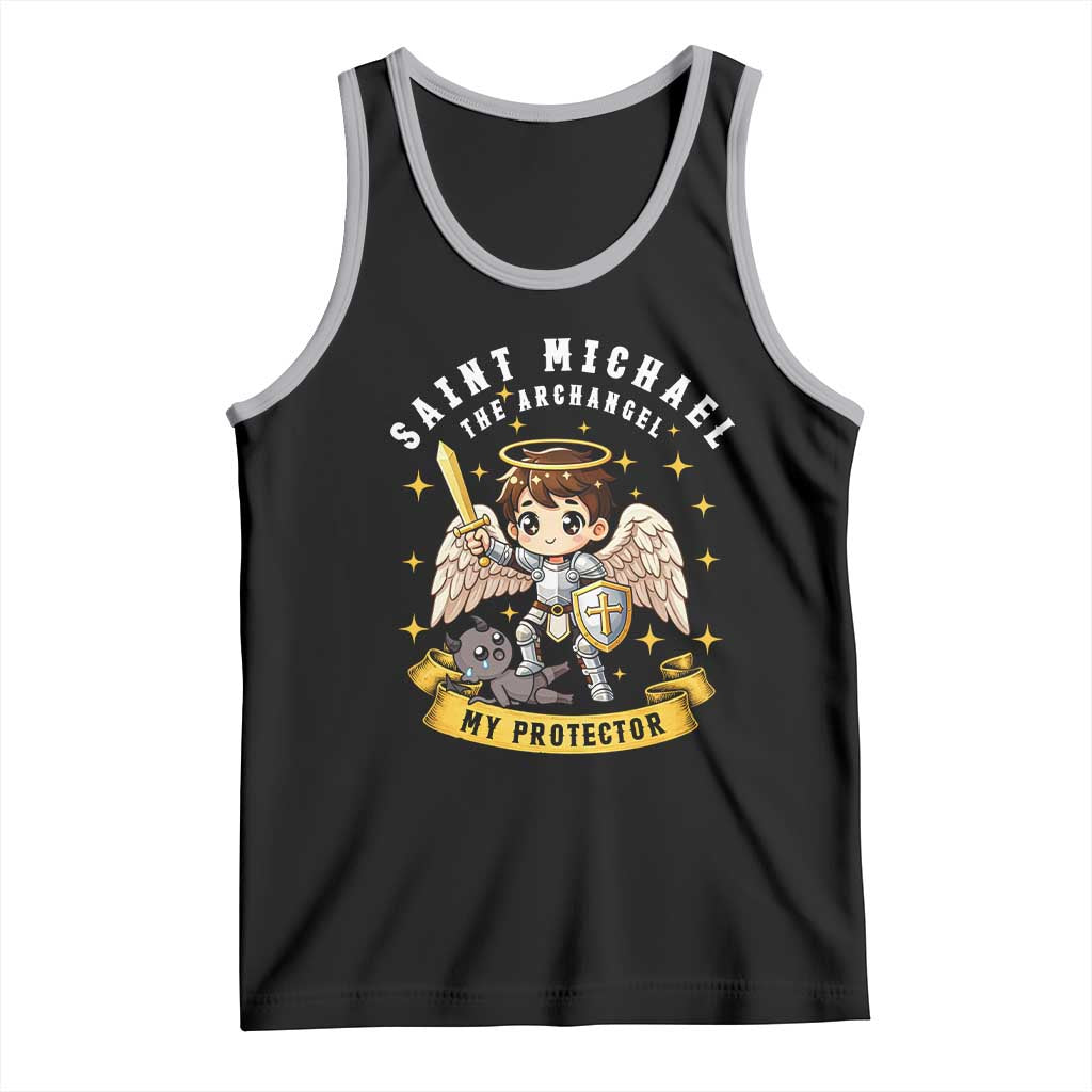 Funny Saint Michael Defeating Satan Tank Top Religious Faith Gift