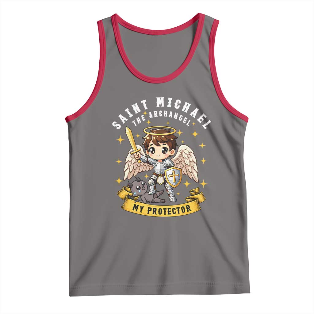 Funny Saint Michael Defeating Satan Tank Top Religious Faith Gift