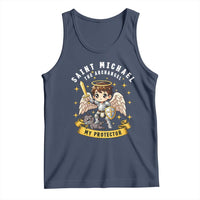 Funny Saint Michael Defeating Satan Tank Top Religious Faith Gift