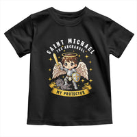 Funny Saint Michael Defeating Satan Toddler T Shirt Religious Faith Gift