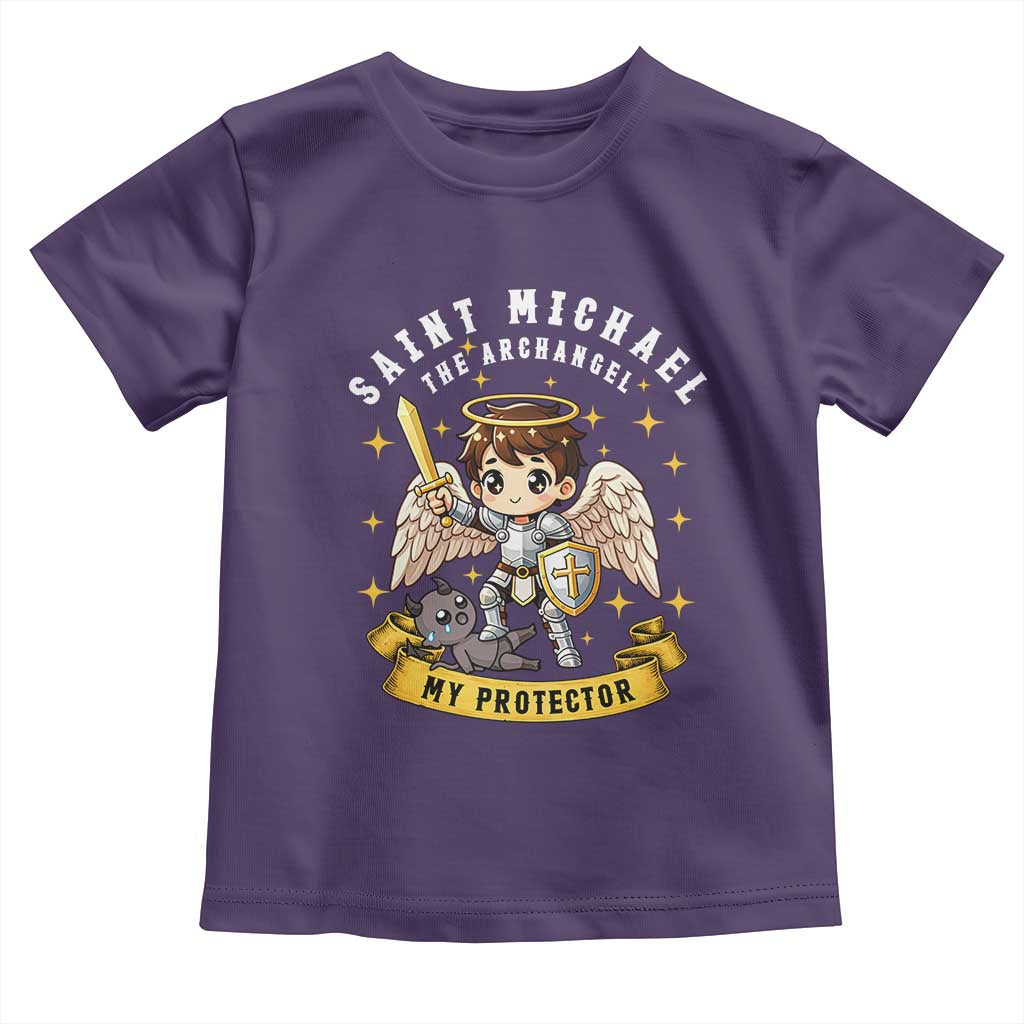 Funny Saint Michael Defeating Satan Toddler T Shirt Religious Faith Gift