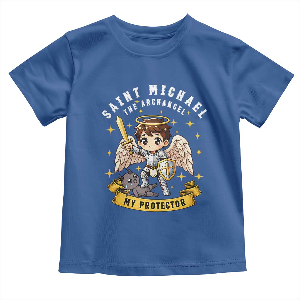 Funny Saint Michael Defeating Satan Toddler T Shirt Religious Faith Gift