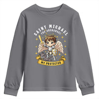 Funny Saint Michael Defeating Satan Youth Sweatshirt Religious Faith Gift
