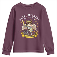 Funny Saint Michael Defeating Satan Youth Sweatshirt Religious Faith Gift