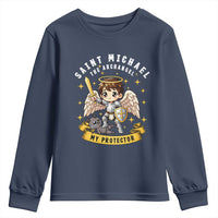 Funny Saint Michael Defeating Satan Youth Sweatshirt Religious Faith Gift