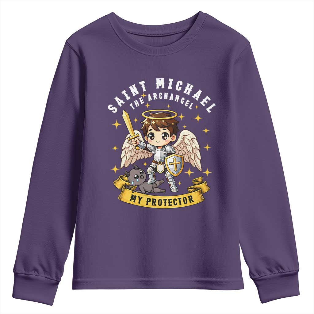 Funny Saint Michael Defeating Satan Youth Sweatshirt Religious Faith Gift