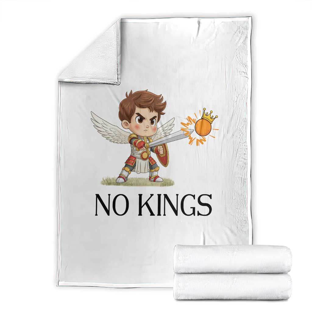 No Kings Throw Blanket Funny Saint Michael Topples The Crown