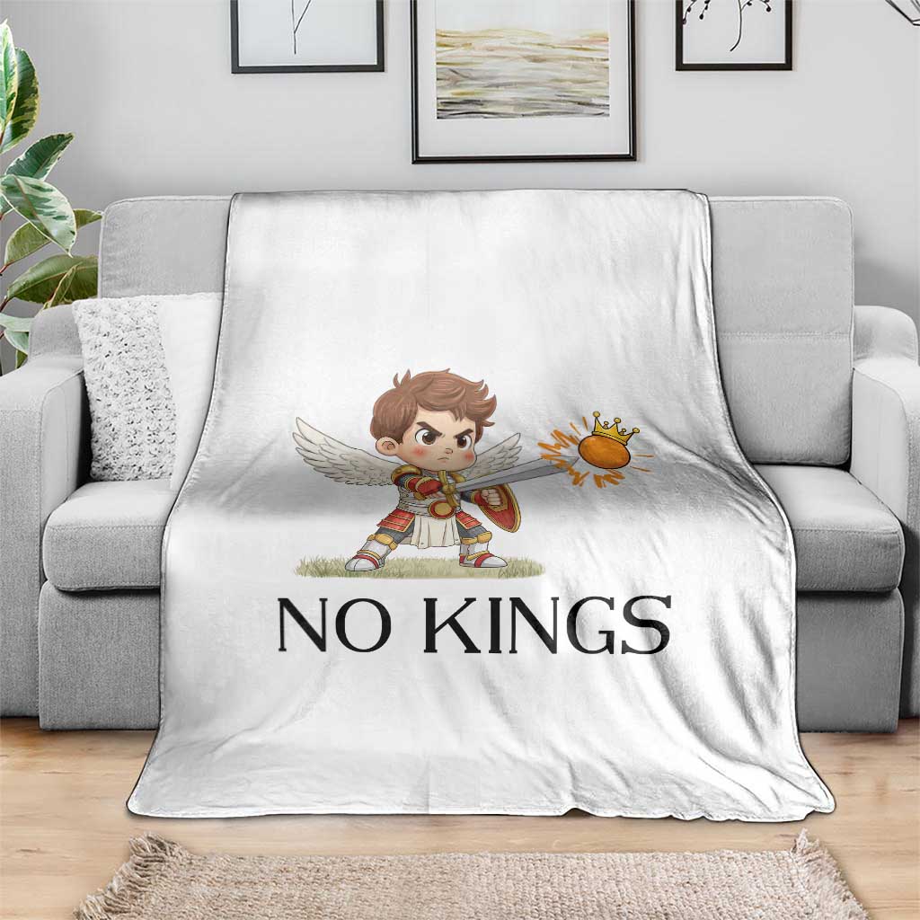 No Kings Throw Blanket Funny Saint Michael Topples The Crown