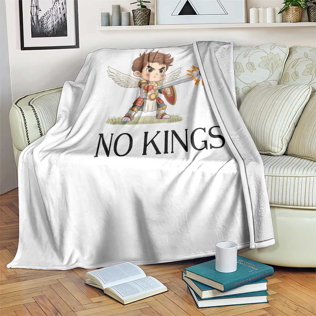 No Kings Throw Blanket Funny Saint Michael Topples The Crown