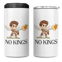 No Kings 4 in 1 Can Cooler Tumbler Funny Saint Michael Topples The Crown