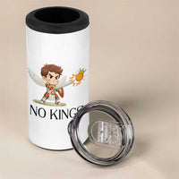 No Kings 4 in 1 Can Cooler Tumbler Funny Saint Michael Topples The Crown